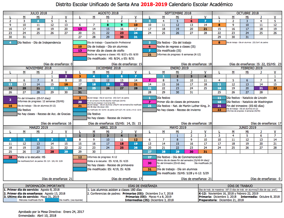 Sierra Bell Schedule & SAUSD Calendar 201819 / Overview